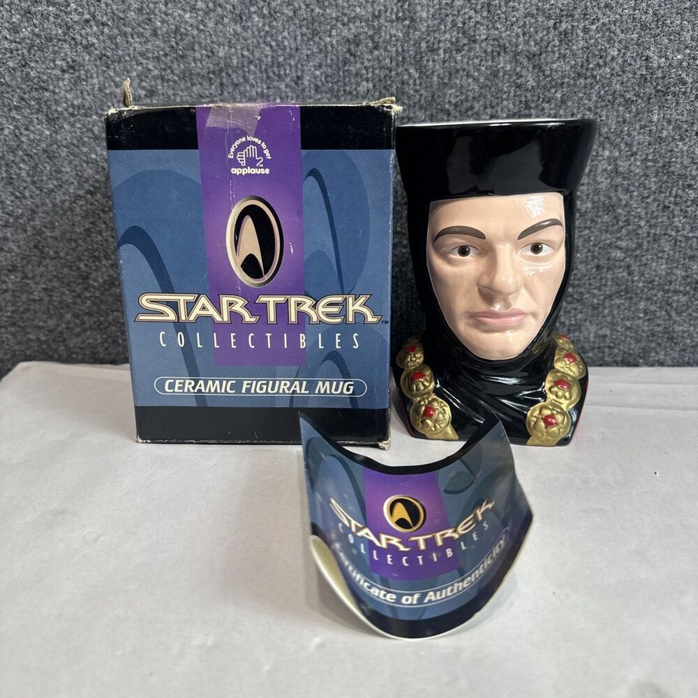 1996 Applause Star Trek Ceramic Figural face Mug Q Continuum  w/certificate
